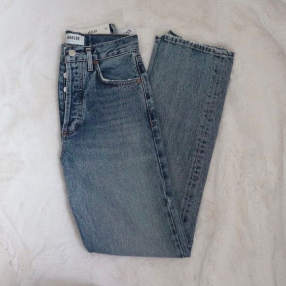 Agolde Blue 90's Pinch Waist High Rise Straight Jean - Picture 1 of 1